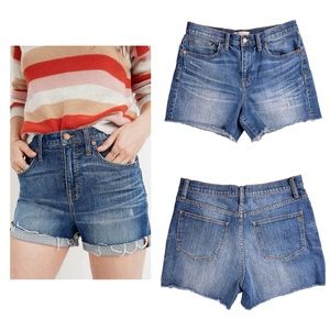 Madewell High-Rise Denim Shorts in Glenoaks Wash Cutoff Edition Size 28